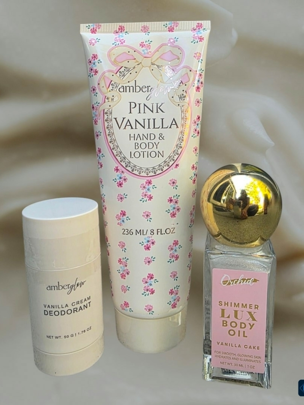 Vanilla Glow Body Care Set 🍦✨ Lotion + Deodorant + Shimmer Body Oil | Hydrating
